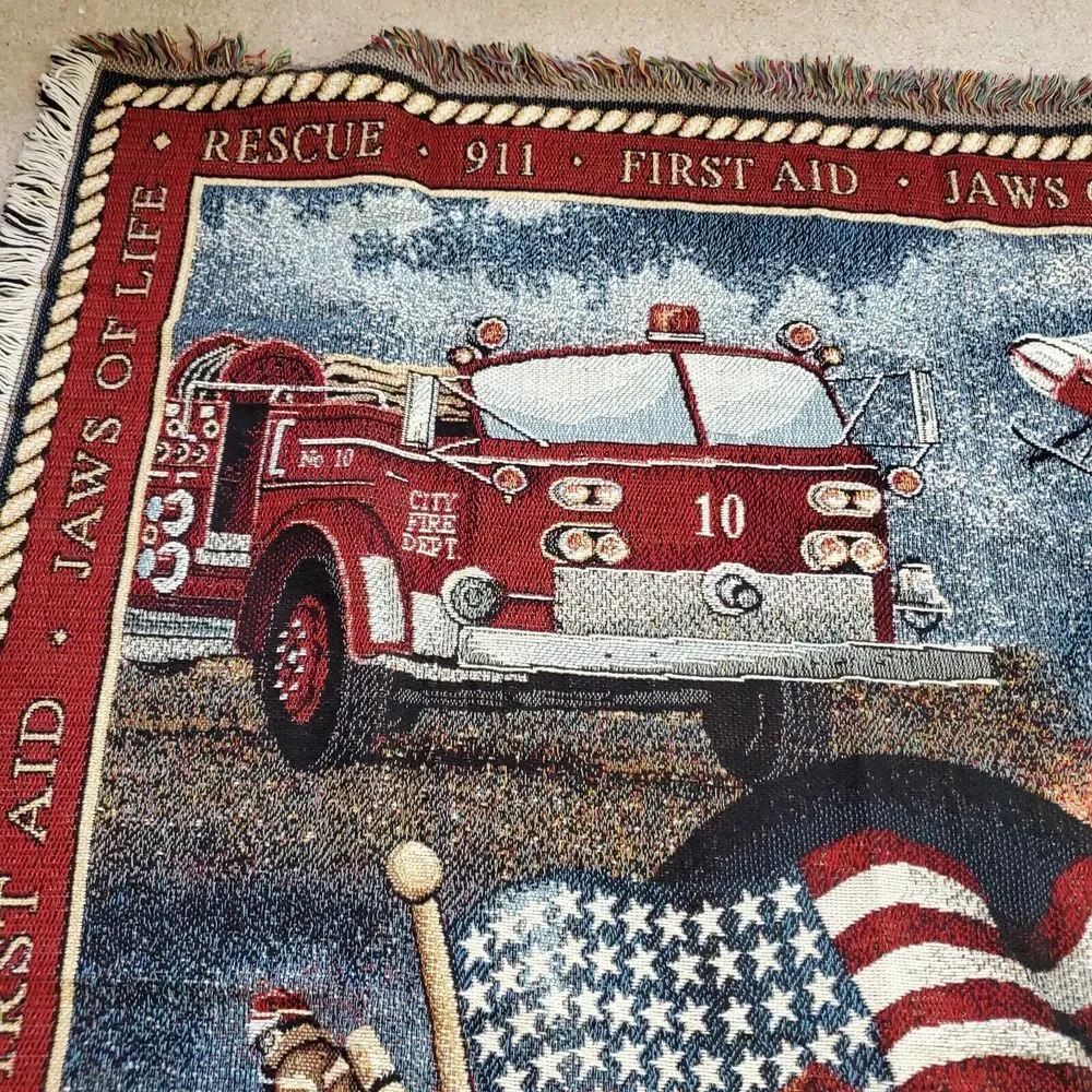 Mohawk‎ Home Firefighter Tapestry Throw Blanket 63